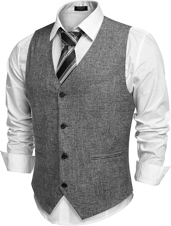 COOFANDY Men's Casual Business Vests - COOFANDY Men's Casual Business Vests - Image 1