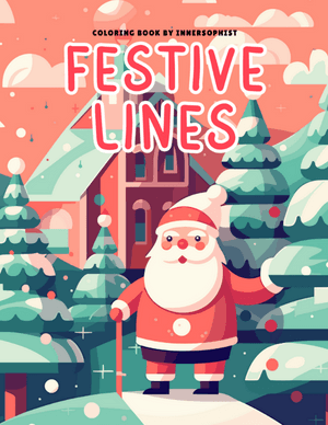 Festive Lines Coloring Book Cover