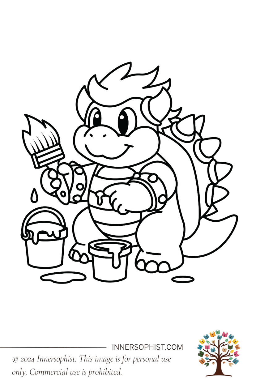 Cute Bowser Look-a-Like - Coloring Page