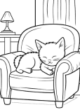 Charming Cat Coloring Page 1