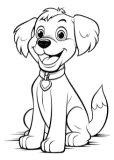 Cute Dog Coloring Page 0