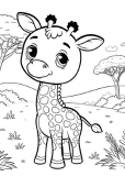 Giraffe Coloring Page 12