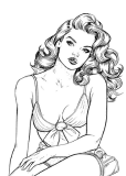 Glamorous Retro Lady Coloring Page 61