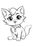 Kitten Playtime Coloring Page 2