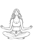 Meditative Lady Coloring Page 62