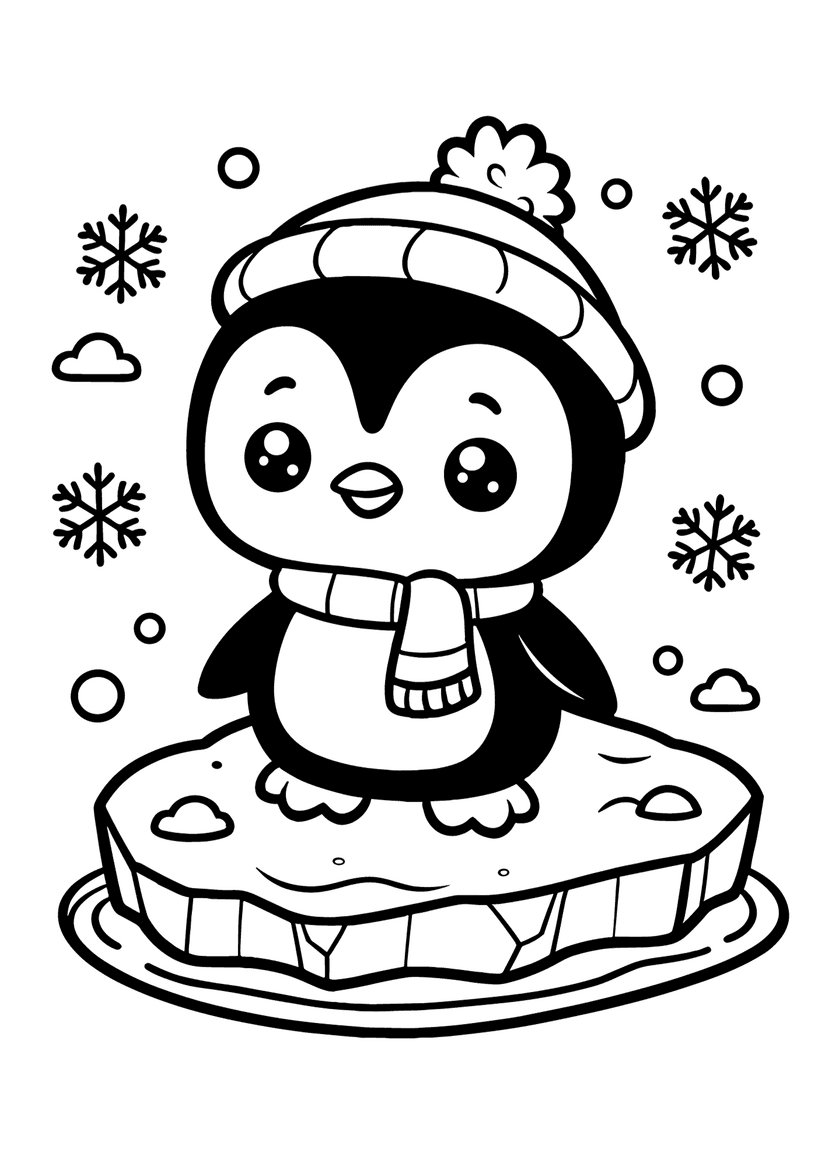 Penguin - Coloring Page