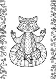 raccoon meditation Coloring Page 21