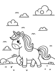 simple unicorn Coloring Page 16