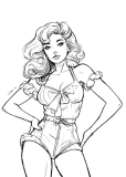 Stylish Pin-Up Lady Coloring Page 63