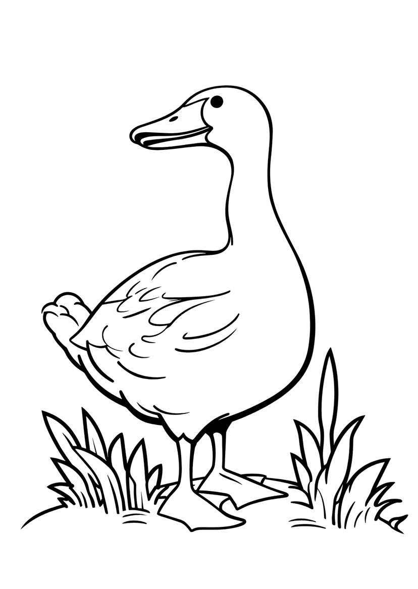 Standing Goose - Coloring Page