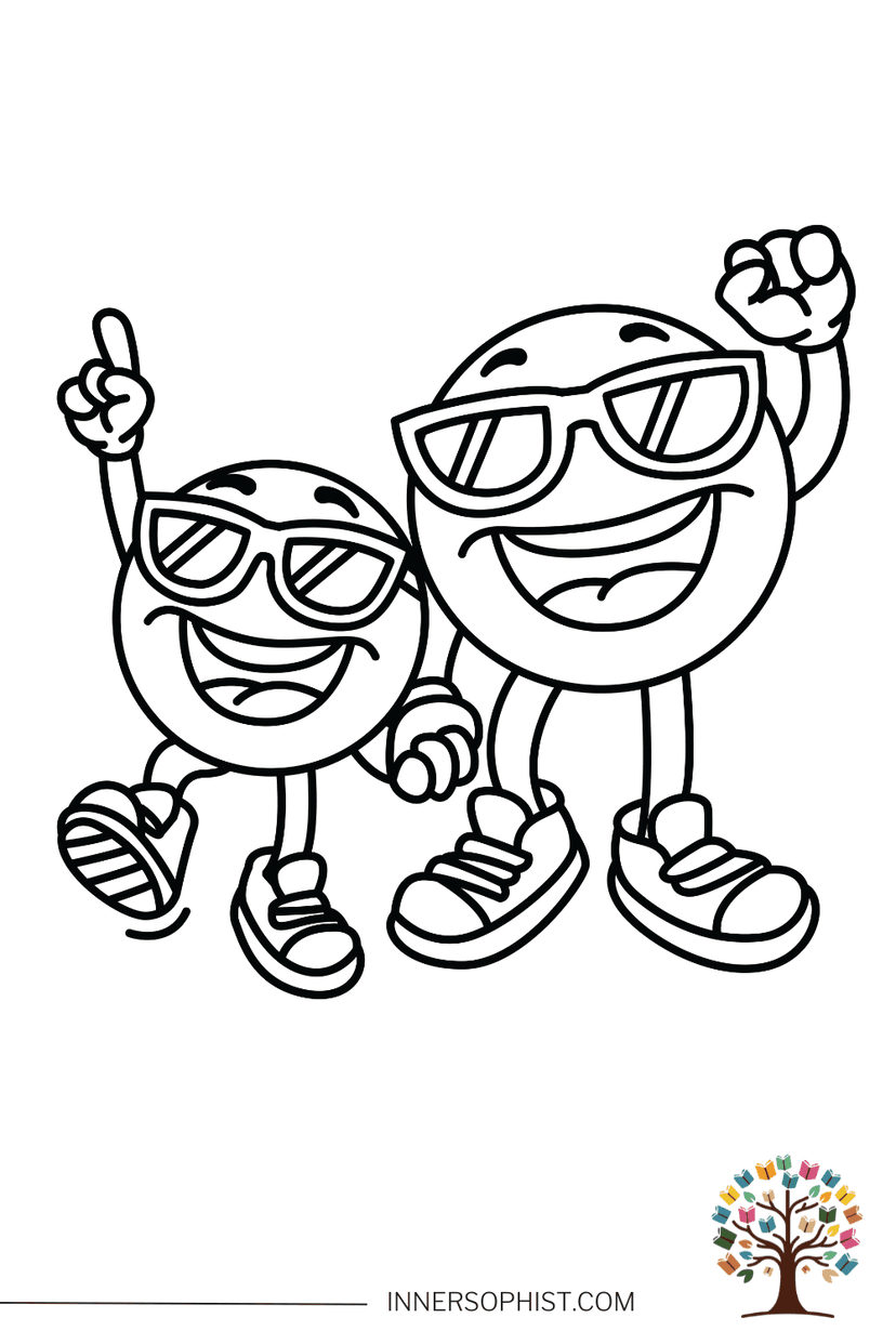 Happy Face - Coloring Page