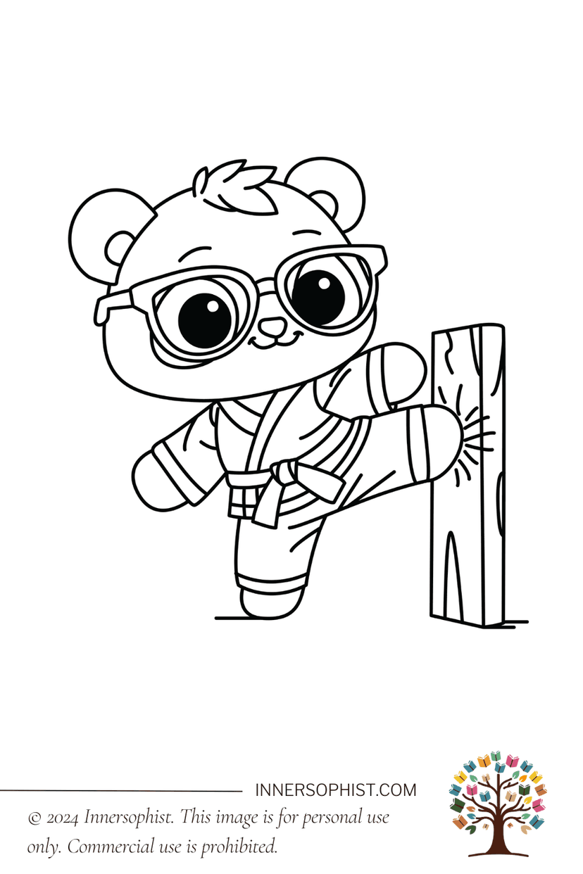 Karate Panda - Coloring Page