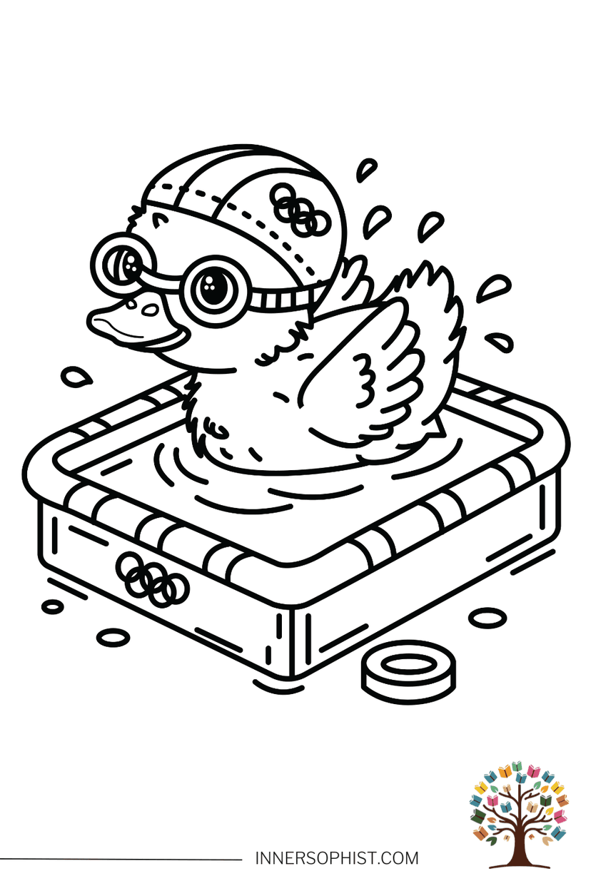 Olympic Duck - Coloring Page