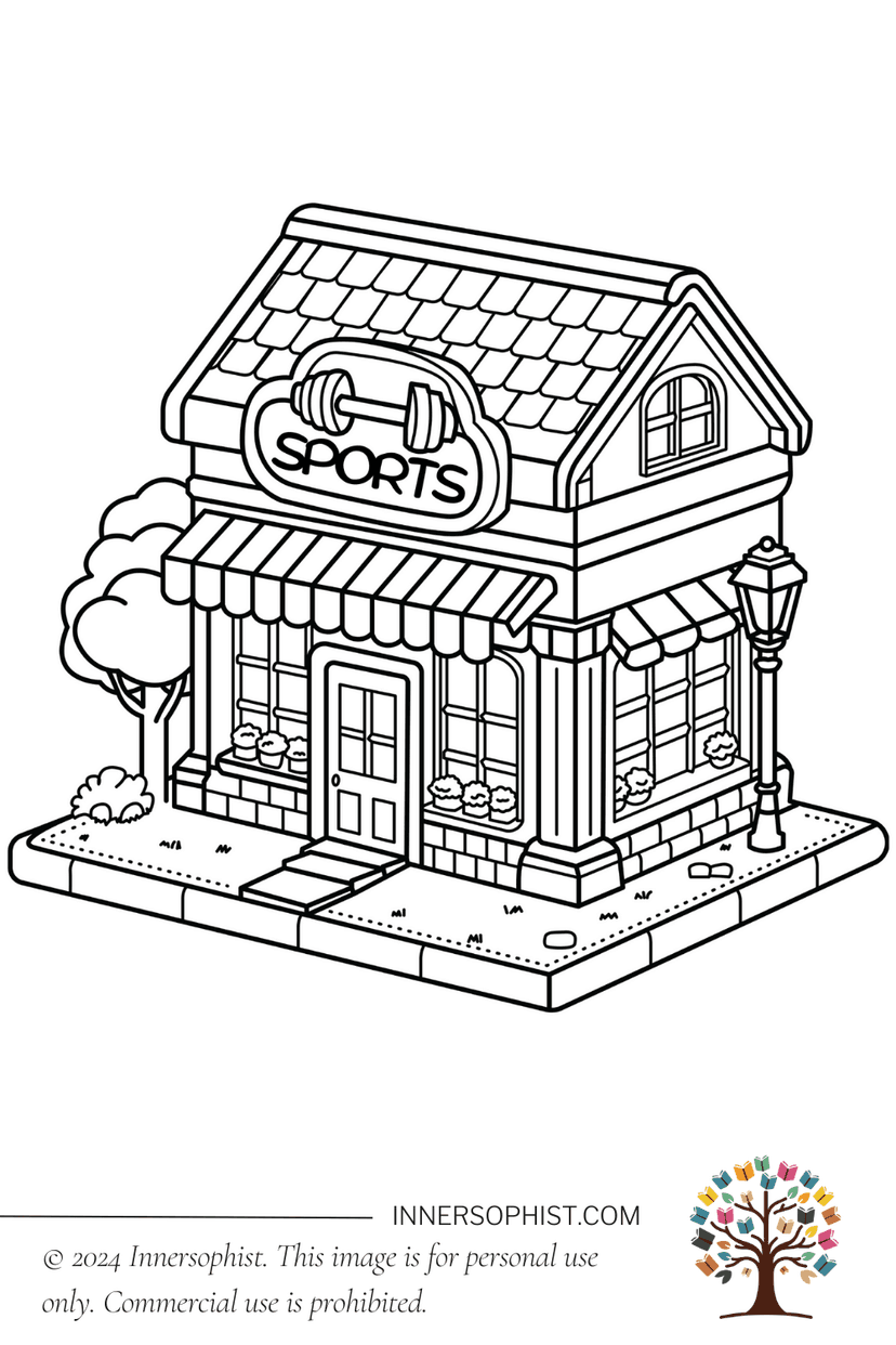 Sports Shop - Coloring Page