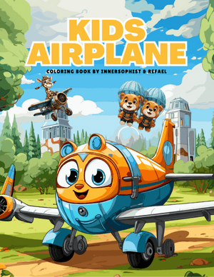 Kids Airplane Coloring Book Cover