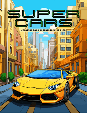 Super Cars Coloring Book Cover