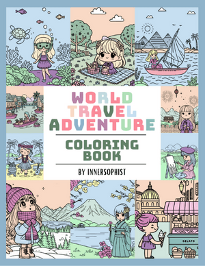 World Travel Adventure Coloring Book Cover